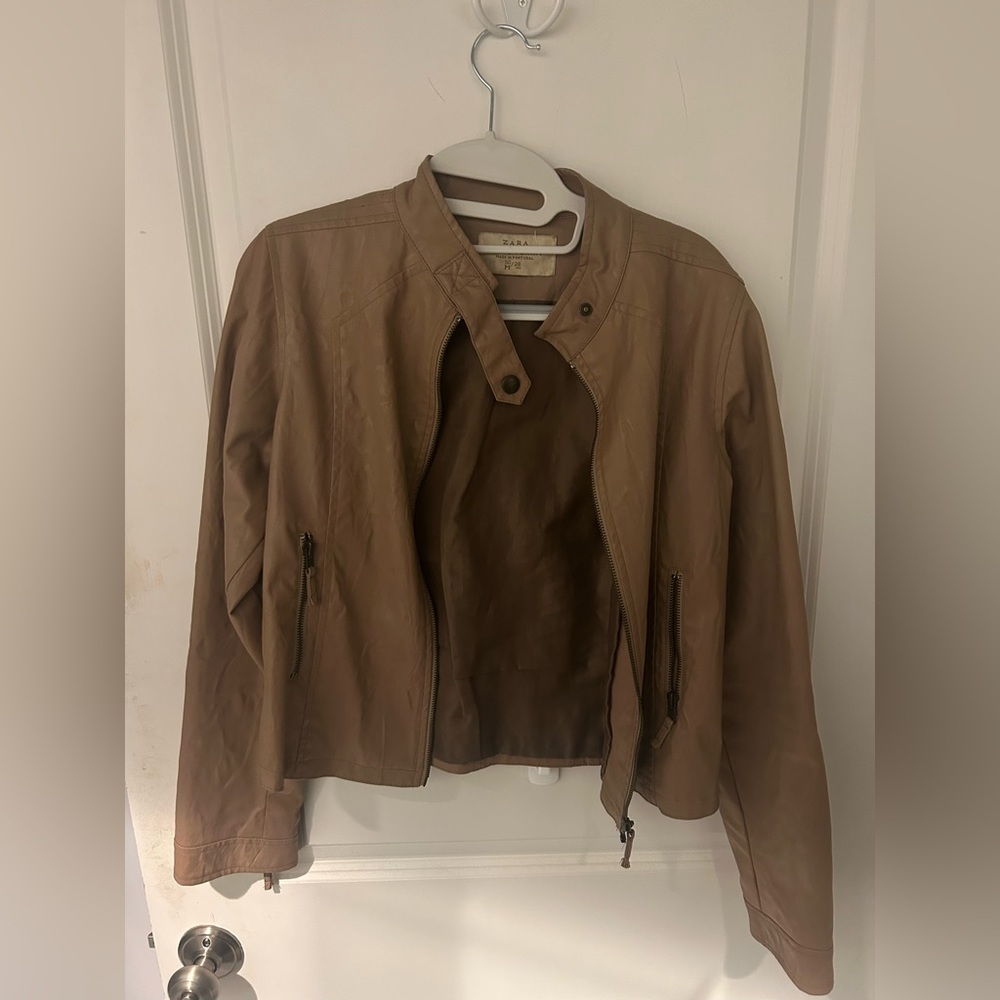 Zara Tan Leather Jacket
